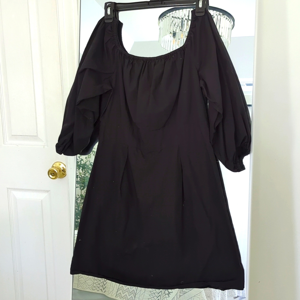 K/Lab off shoulder baby doll puff mini dress